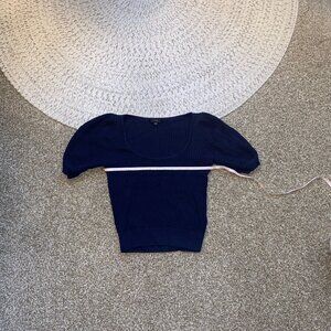 Vintage - J.Crew Navy Ribbed Knit Top - XXS (Fits like M)